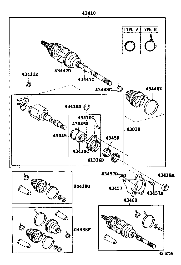 Toyota RAV4 Front Drive Shaft EPC diagram — 431072B