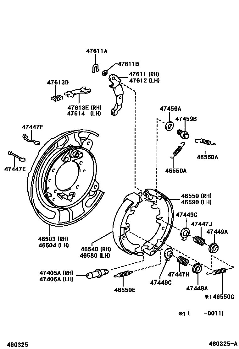 Toyota RAV4 Parking Brake & Cable EPC diagram — 460325A
