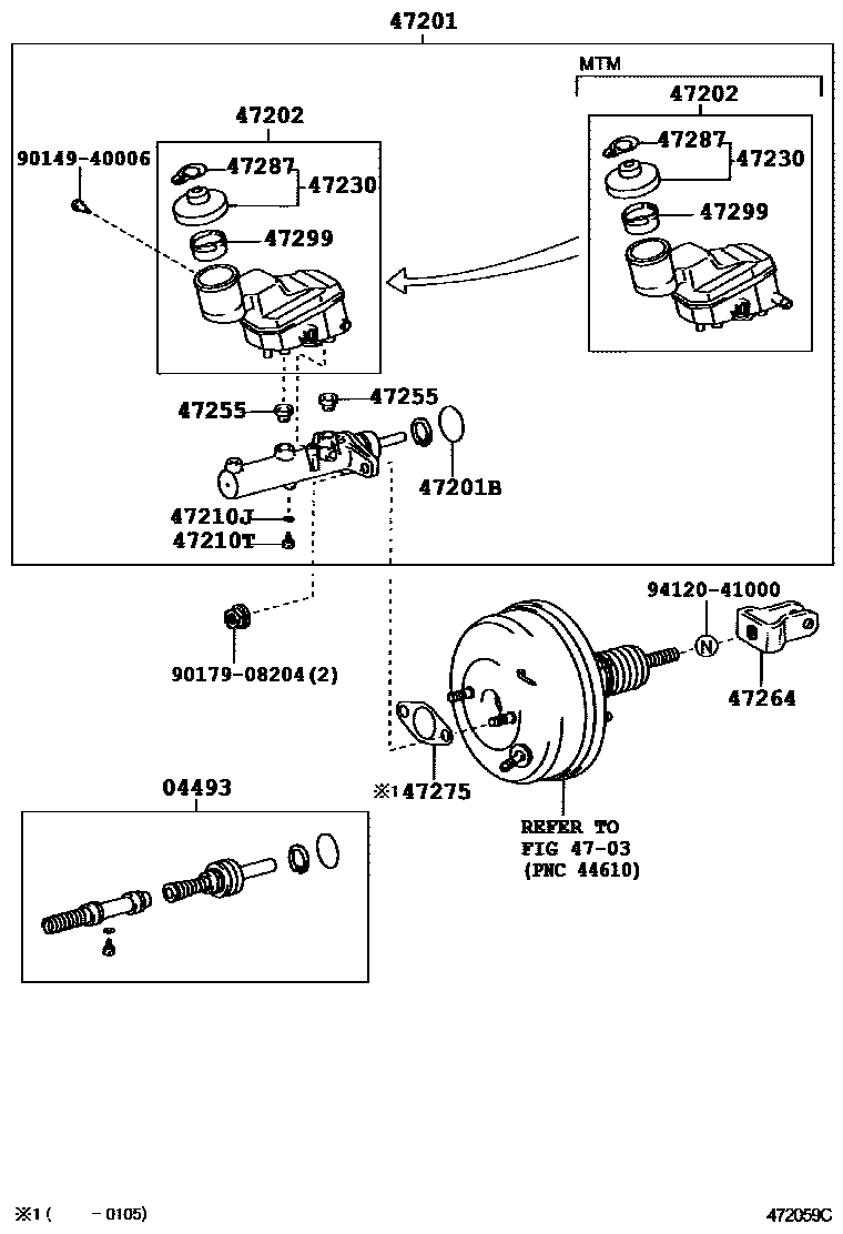 Toyota RAV4 制动总泵 EPC diagram — 472059C