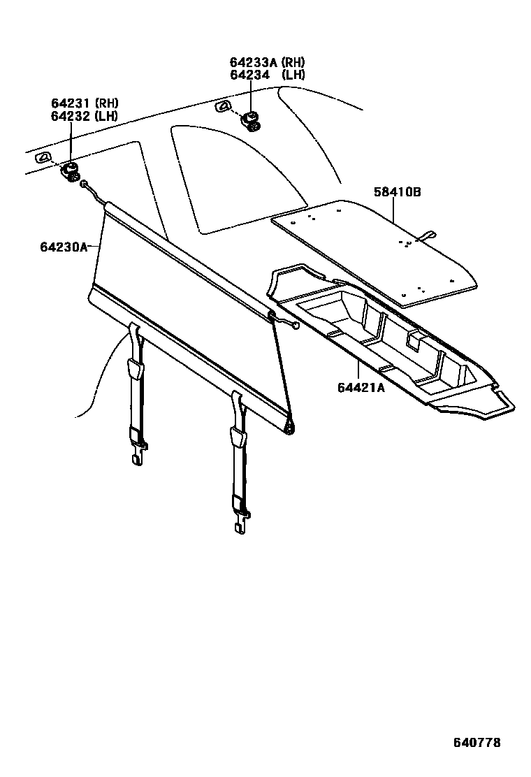 Toyota RAV4 底板和底板装饰罩 EPC diagram — 640778