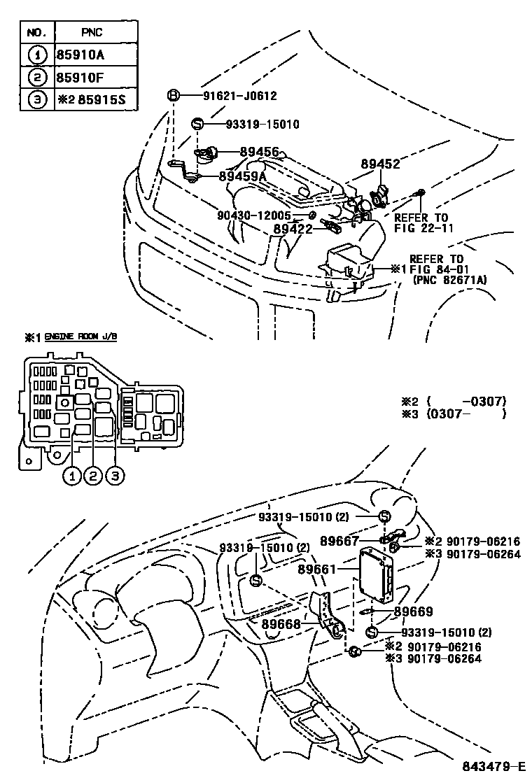Toyota RAV4 电子燃油喷射系统 EPC diagram — 843479E
