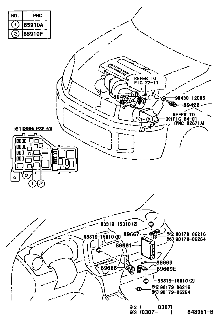 Toyota RAV4 电子燃油喷射系统 EPC diagram — 843951B