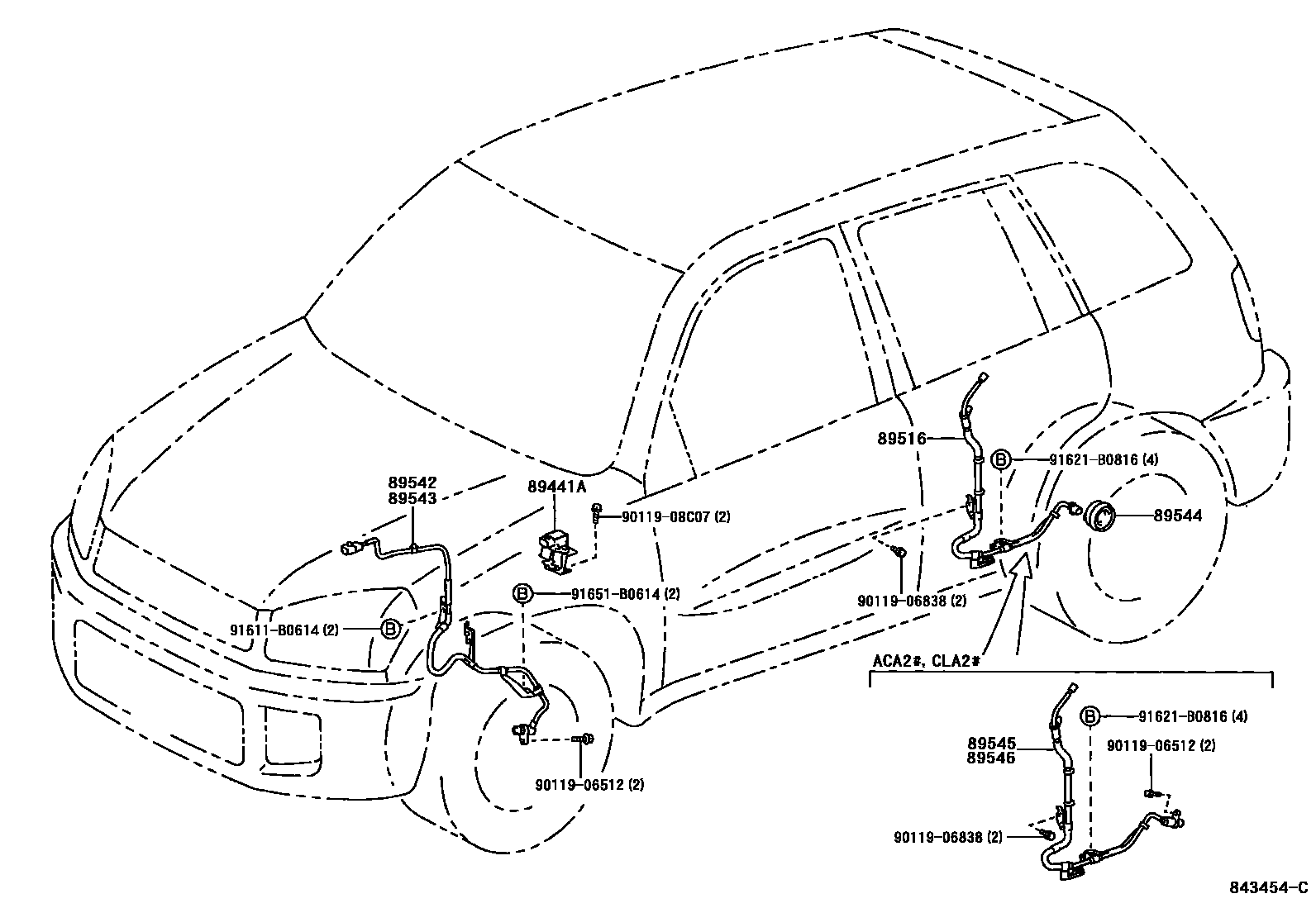 Toyota RAV4 ABS 和 VSC EPC diagram — 843454C