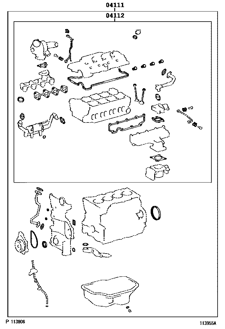 Toyota RAV4 Engine Overhaul Gasket Kit EPC diagram — 113955A