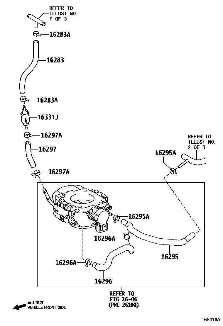 Toyota RAV4 RADIATOR & WATER OUTLET EPC diagram — 163416A