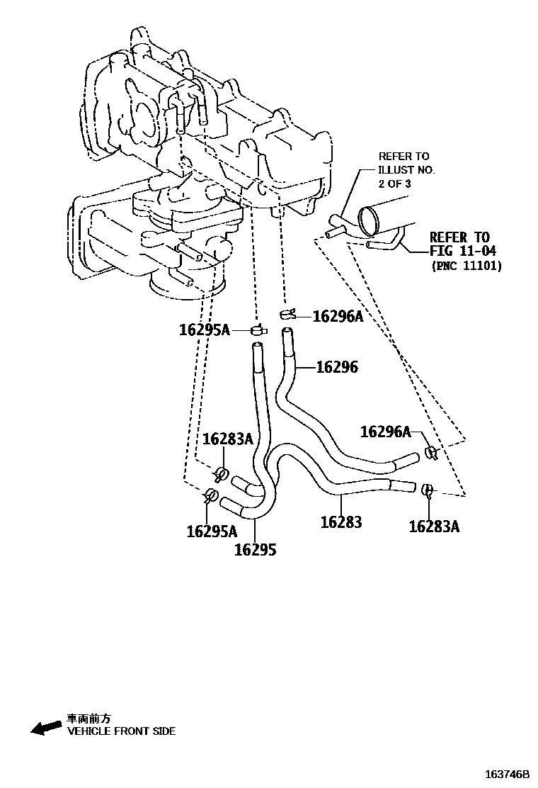 Toyota RAV4 RADIATOR & WATER OUTLET EPC diagram — 163746B