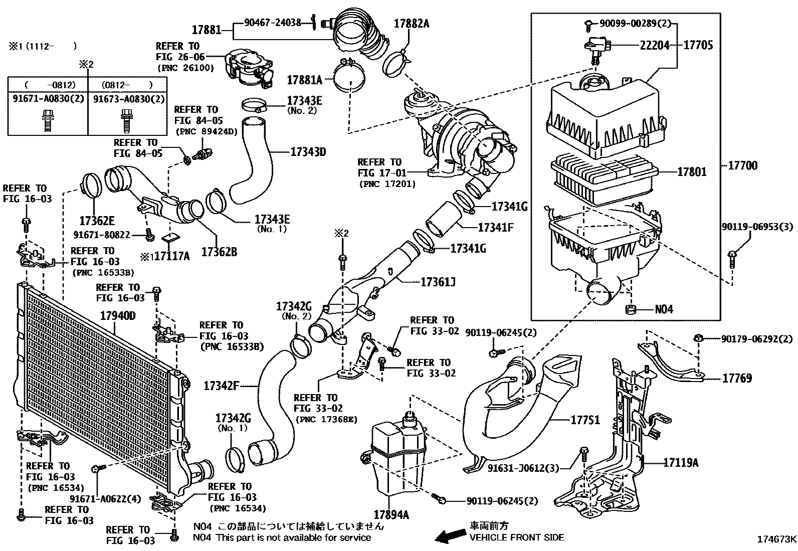 Toyota RAV4 Air Cleaner EPC diagram — 174673K