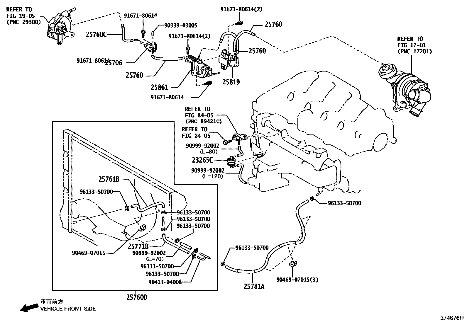 Toyota RAV4 vacuum tube EPC diagram — 174676H