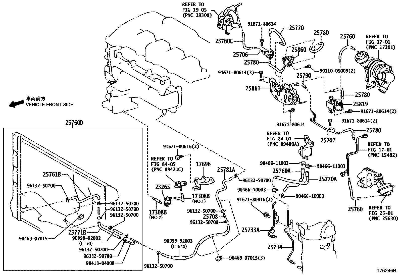 Toyota RAV4 vacuum tube EPC diagram — 176246B