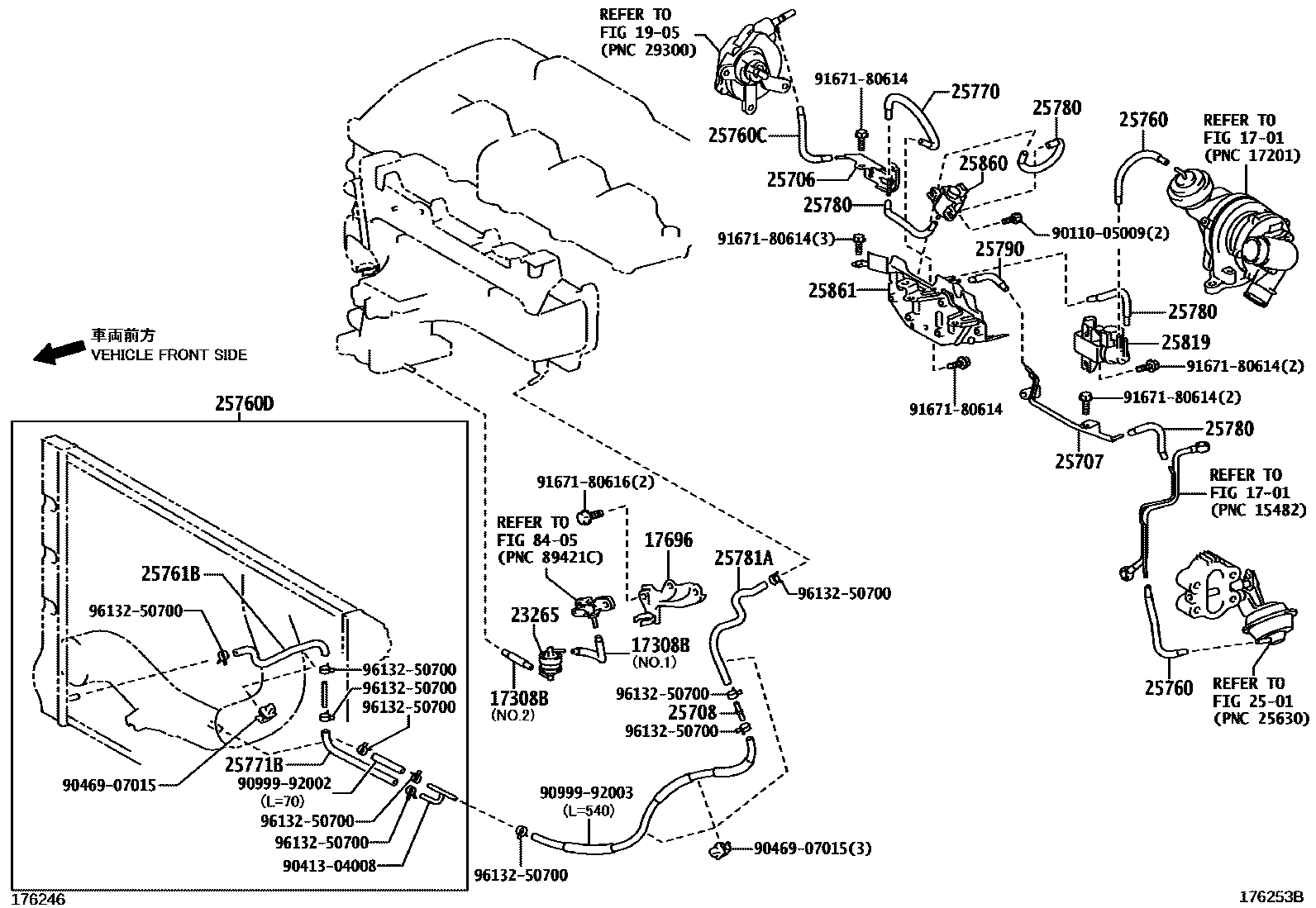 Toyota RAV4 vacuum tube EPC diagram — 176253B