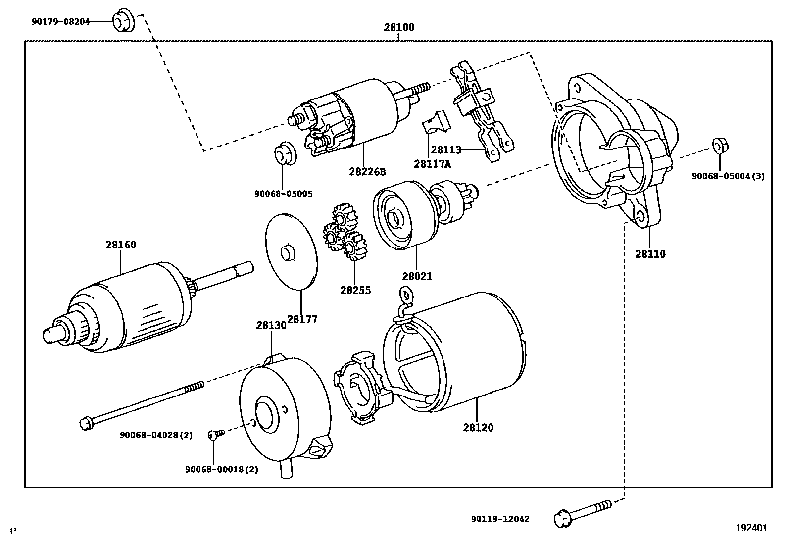 Toyota RAV4 起动机 EPC diagram — 192401