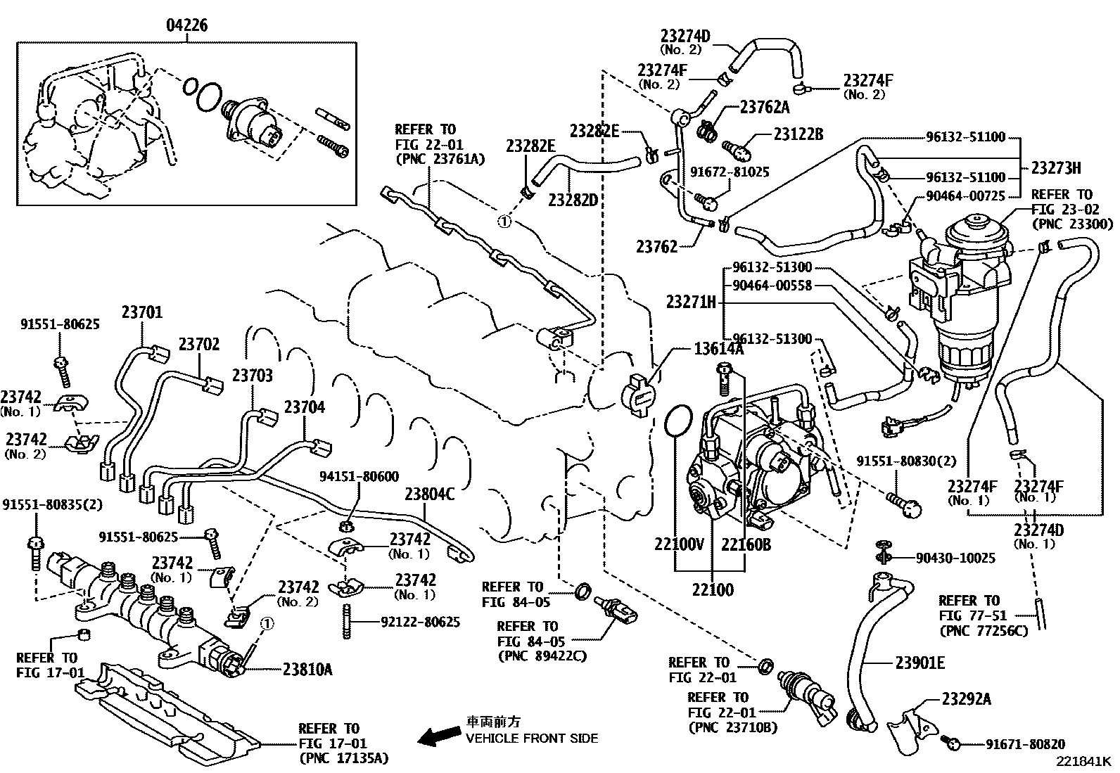 Toyota RAV4 喷油泵总成 EPC diagram — 221841K