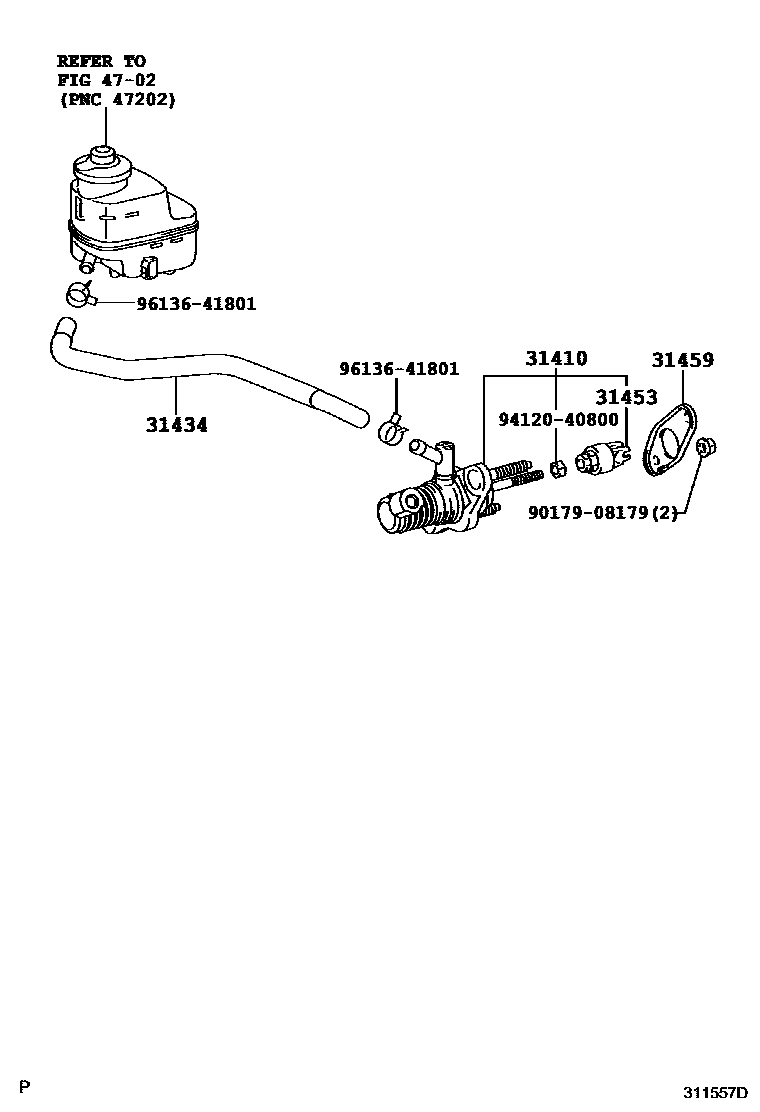 Toyota RAV4 离合器总泵 EPC diagram — 311557D