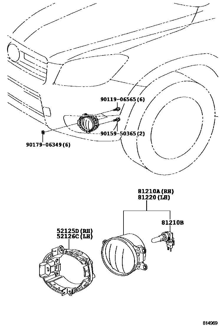 Toyota RAV4 Fog Lamp EPC diagram — 814969