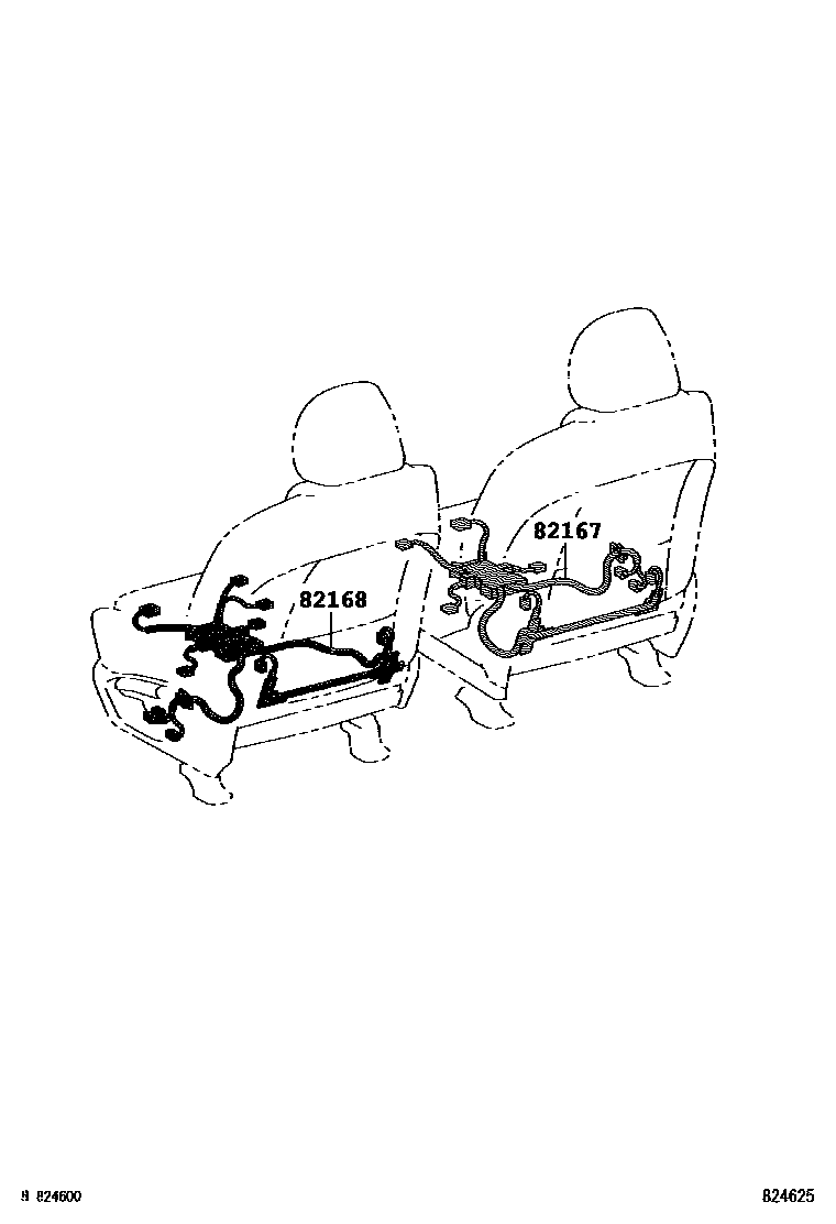 Toyota RAV4 线束和卡夹 EPC diagram — 824625