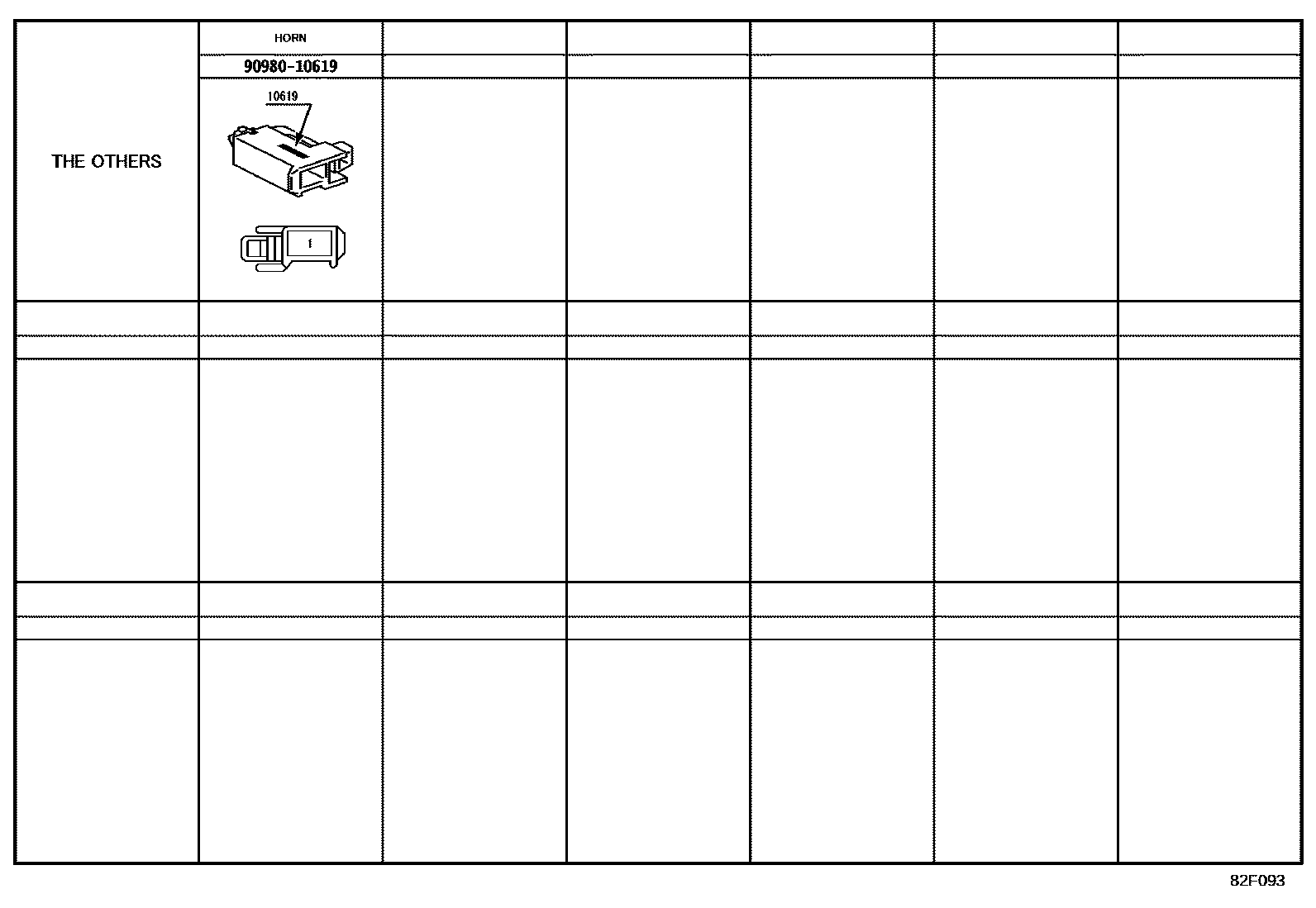 Toyota RAV4 线束和卡夹 EPC diagram — 82F093