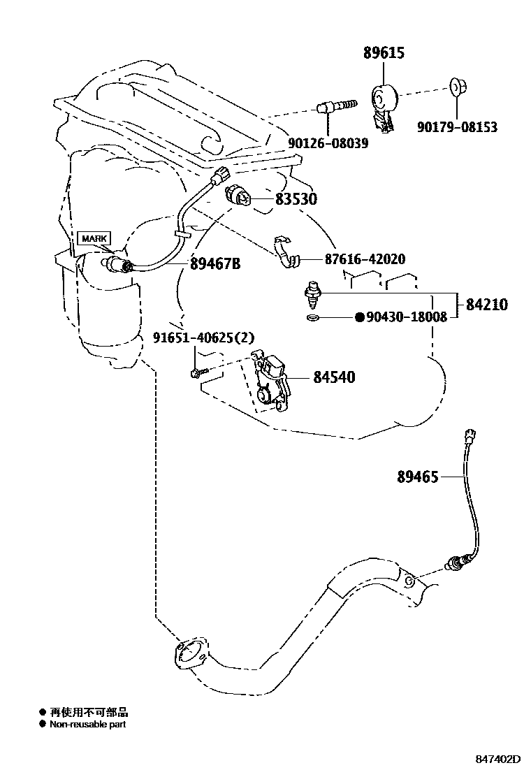 Toyota RAV4 开关和继电器和ECU EPC diagram — 847402D