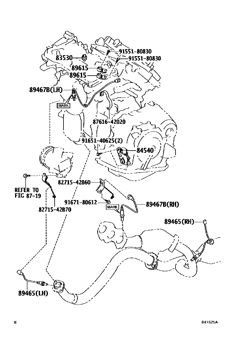 Toyota RAV4 开关和继电器和ECU EPC diagram — 847625A