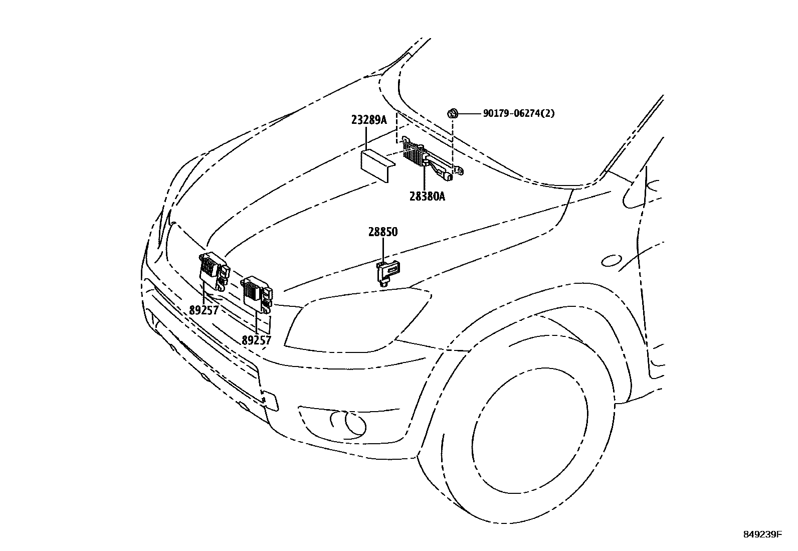 Toyota RAV4 开关和继电器和ECU EPC diagram — 849239F