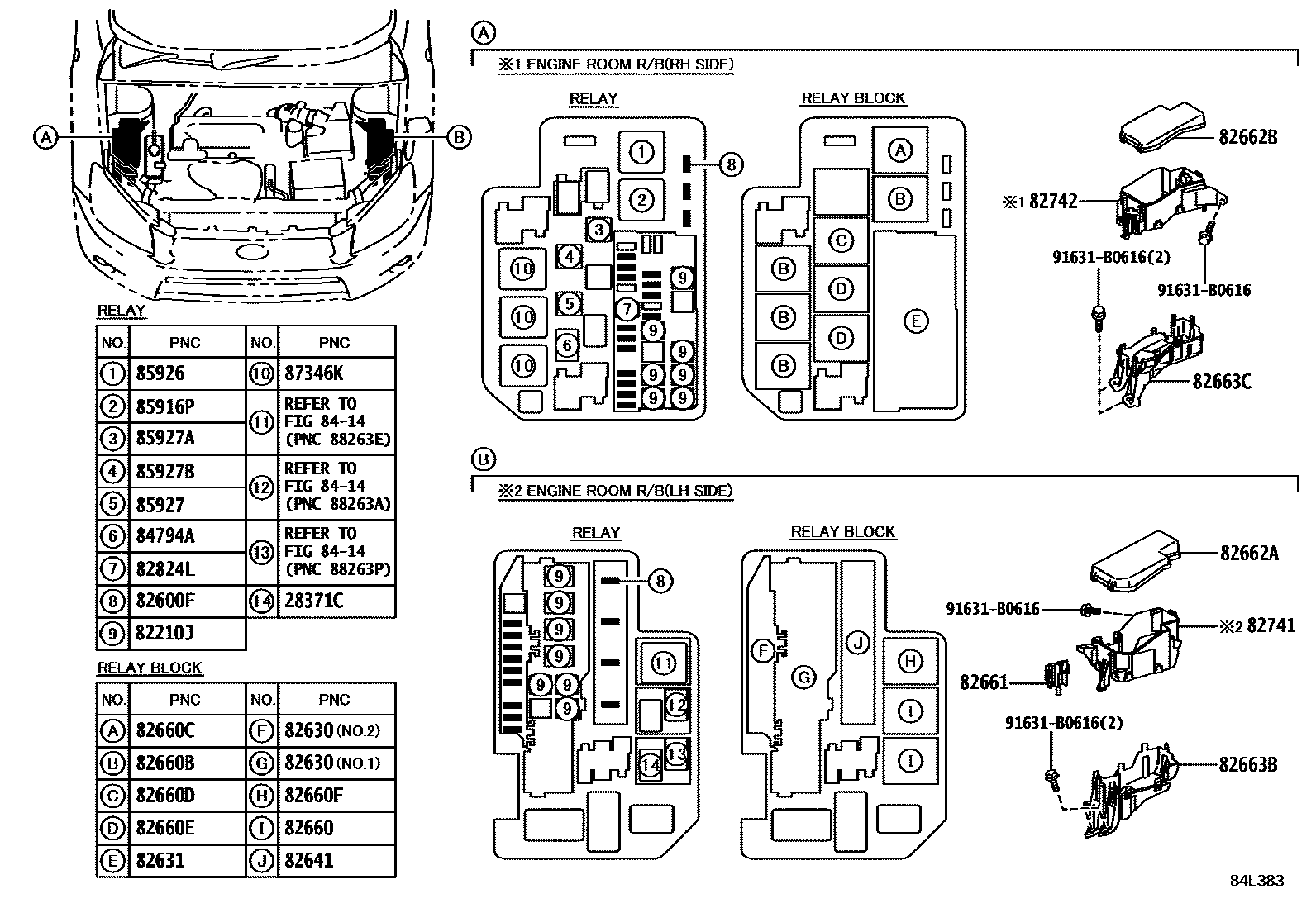 Toyota RAV4 开关和继电器和ECU EPC diagram — 84L383