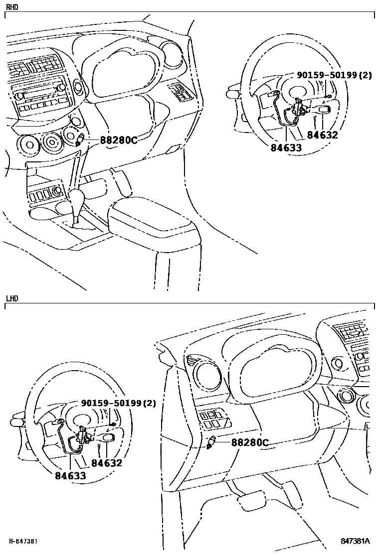 Toyota RAV4 巡航控制(自动行驶) EPC diagram — 847381A