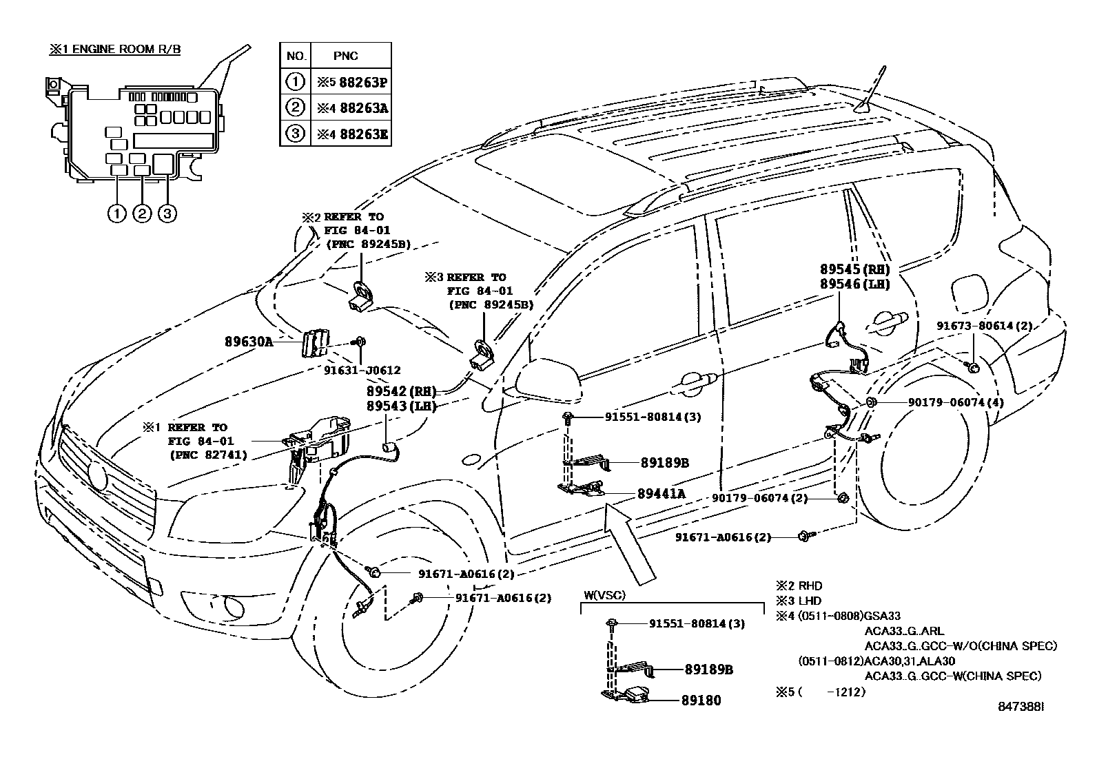 Toyota RAV4 ABS 和 VSC EPC diagram — 847388I
