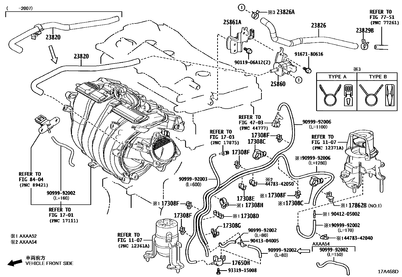 Toyota RAV4 vacuum tube EPC diagram — 17A468D