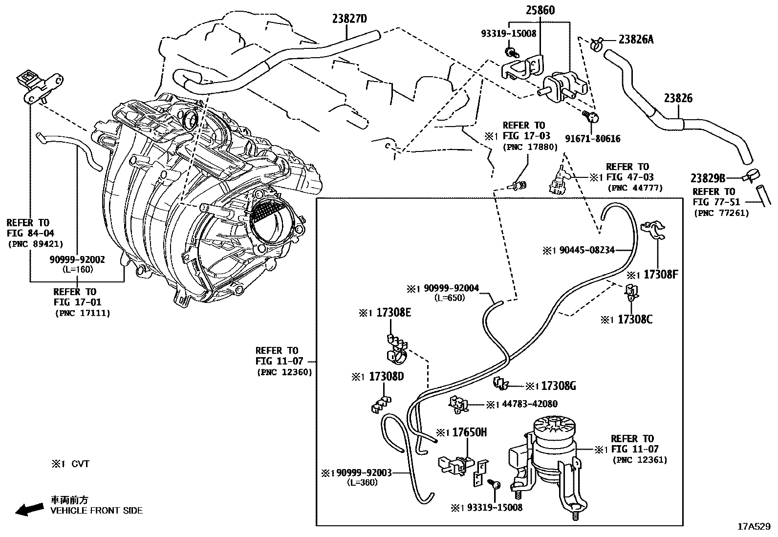Toyota RAV4 vacuum tube EPC diagram — 17A529