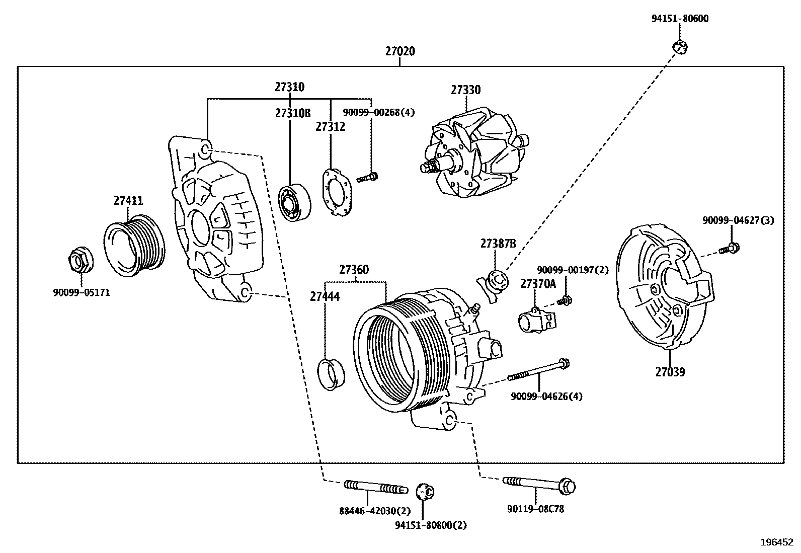 Toyota RAV4 Alternator EPC diagram — 196452