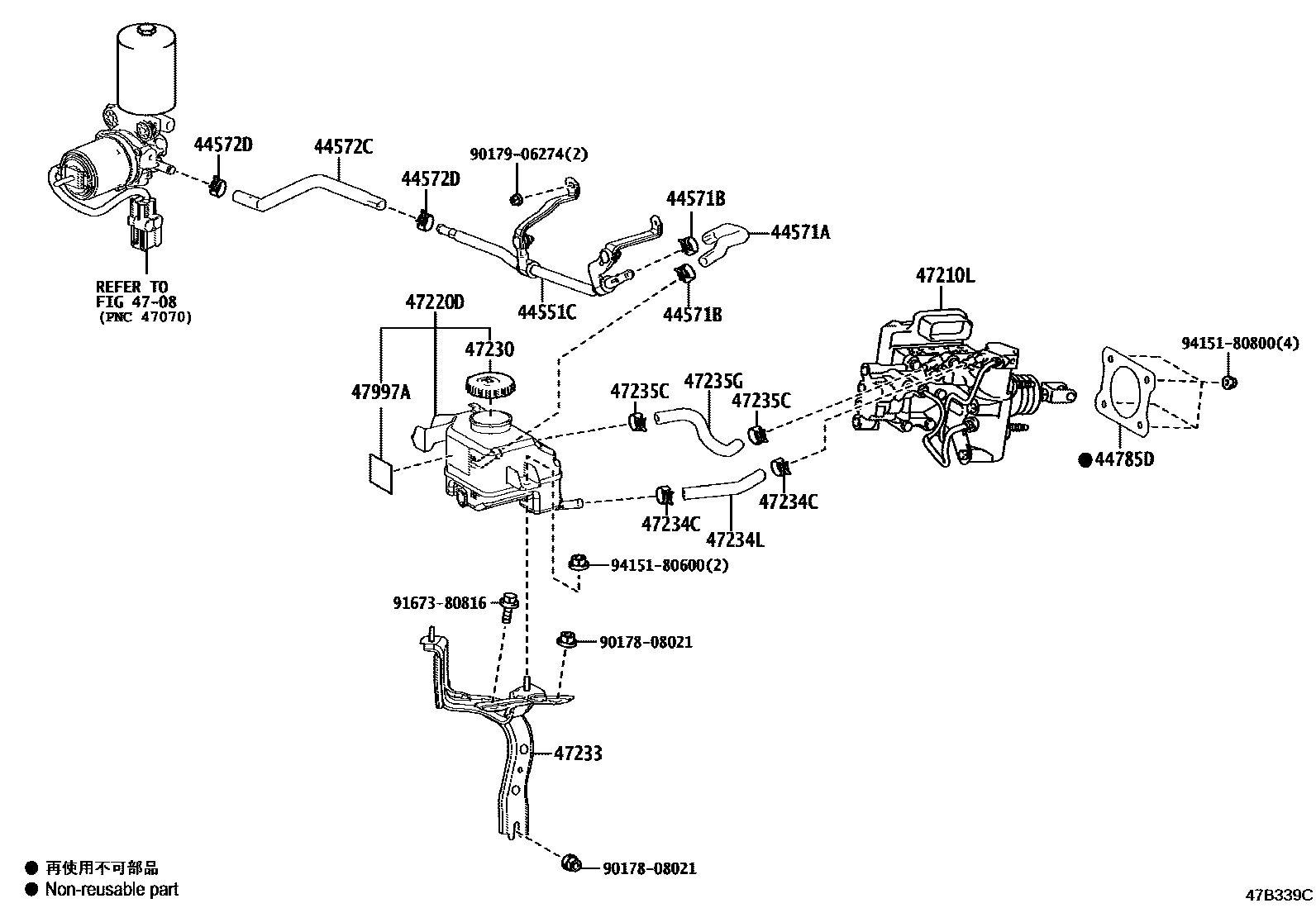Toyota RAV4 制动总泵 EPC diagram — 47B339C