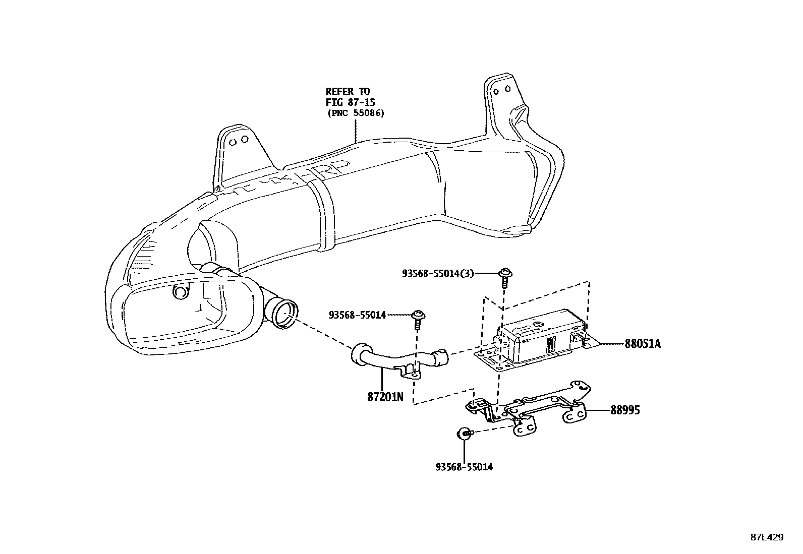Toyota RAV4 空气净化器或离子发生器 EPC diagram — 87L429