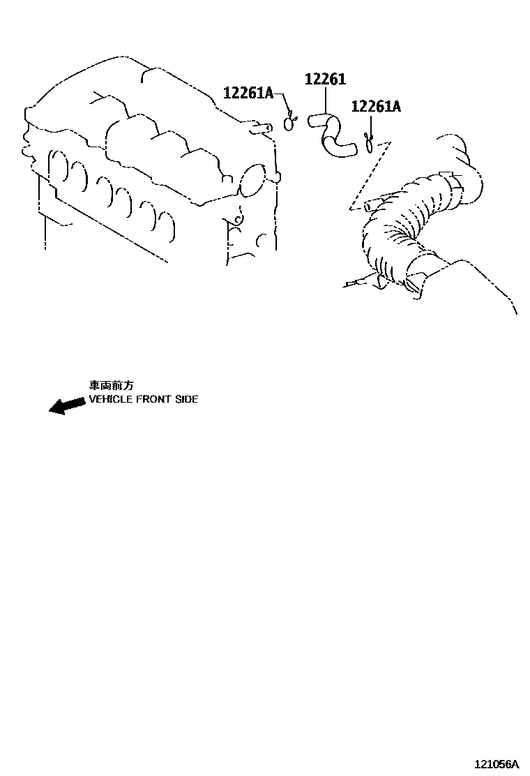 Toyota RAV4 Ventilation Hose EPC diagram — 121056A