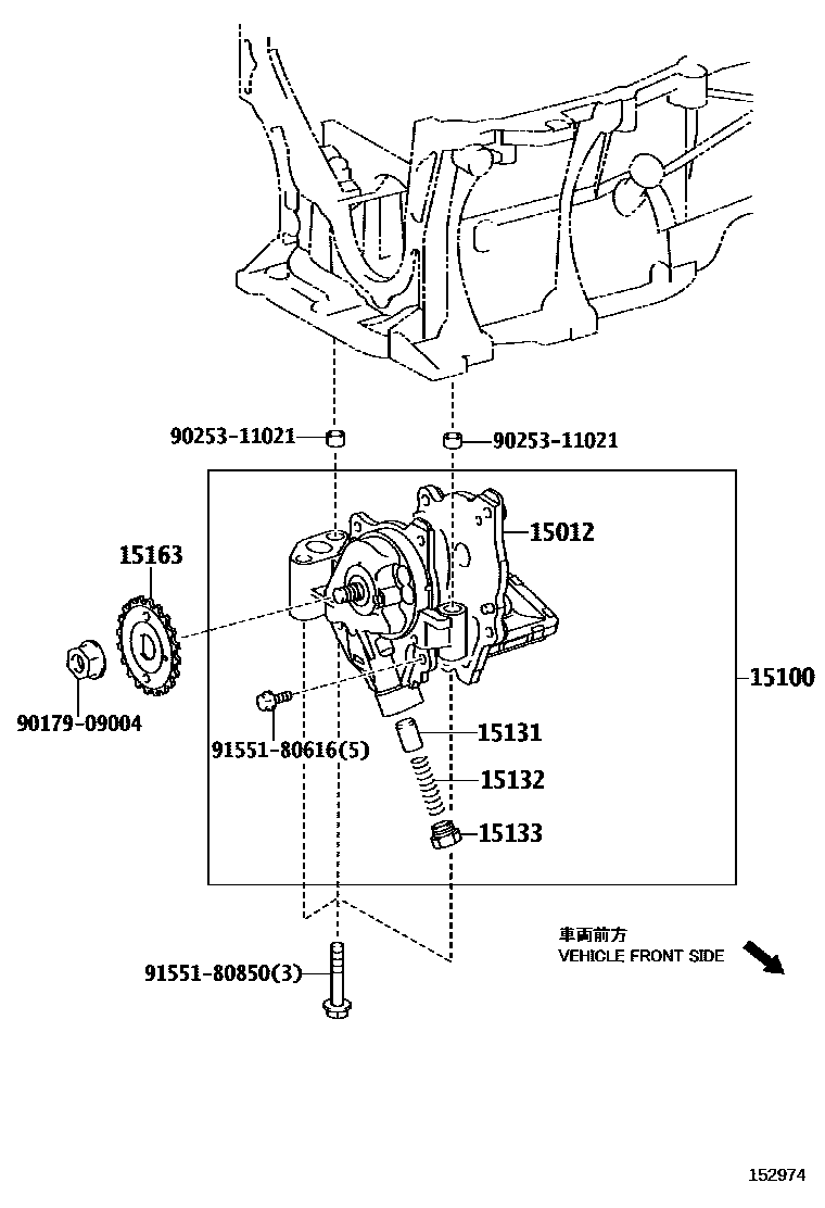Toyota RAV4 Engine Oil Pump EPC diagram — 152974