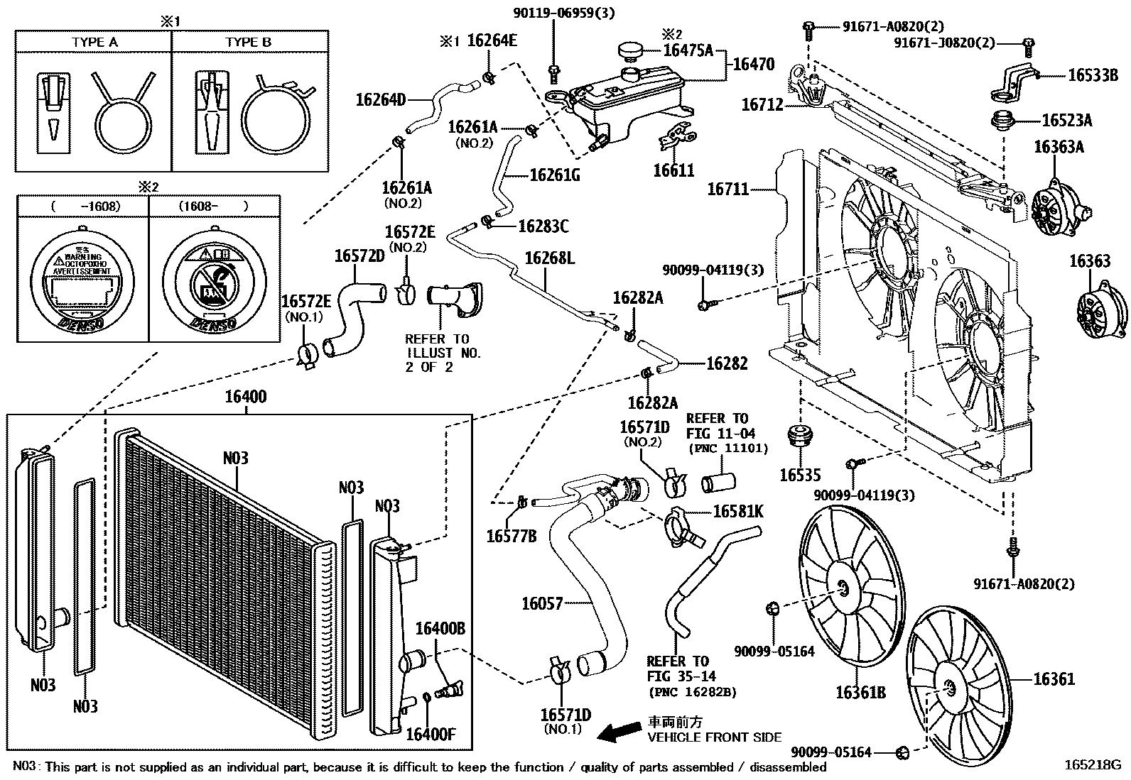 Toyota RAV4 RADIATOR & WATER OUTLET EPC diagram — 165218G