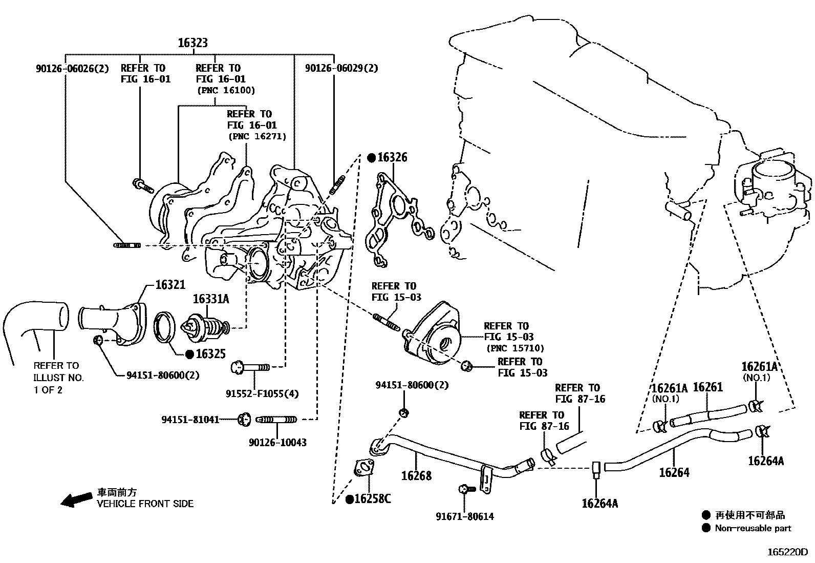 Toyota RAV4 RADIATOR & WATER OUTLET EPC diagram — 165220D