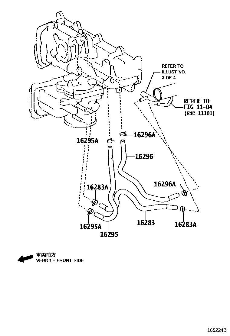 Toyota RAV4 RADIATOR & WATER OUTLET EPC diagram — 165224B