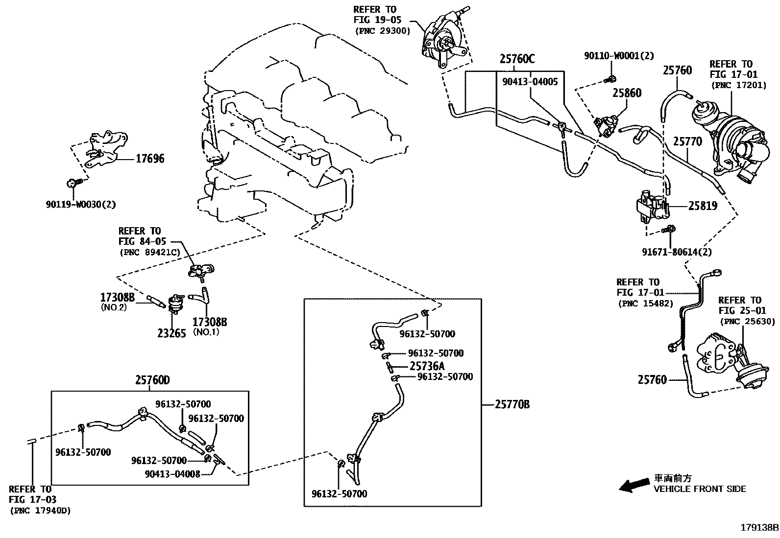 Toyota RAV4 vacuum tube EPC diagram — 179138B