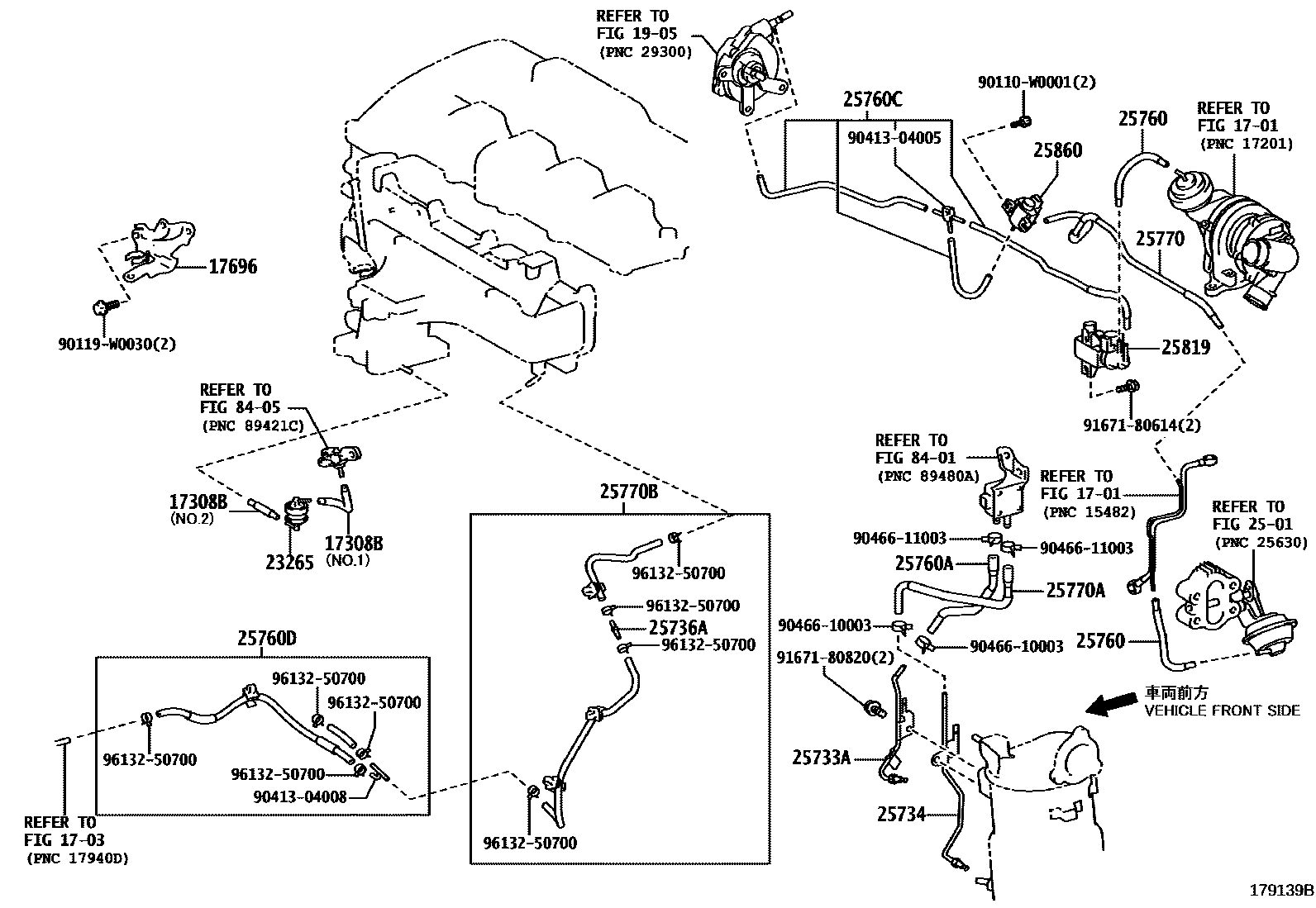 Toyota RAV4 vacuum tube EPC diagram — 179139B