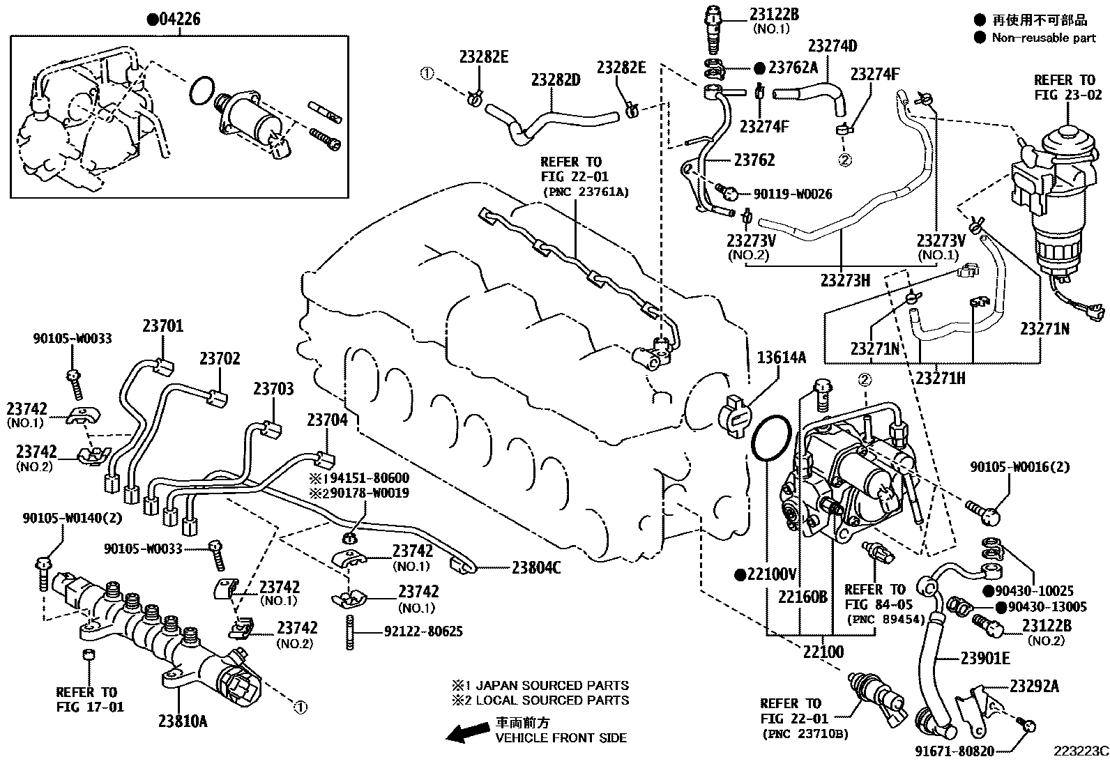 Toyota RAV4 喷油泵总成 EPC diagram — 223223C