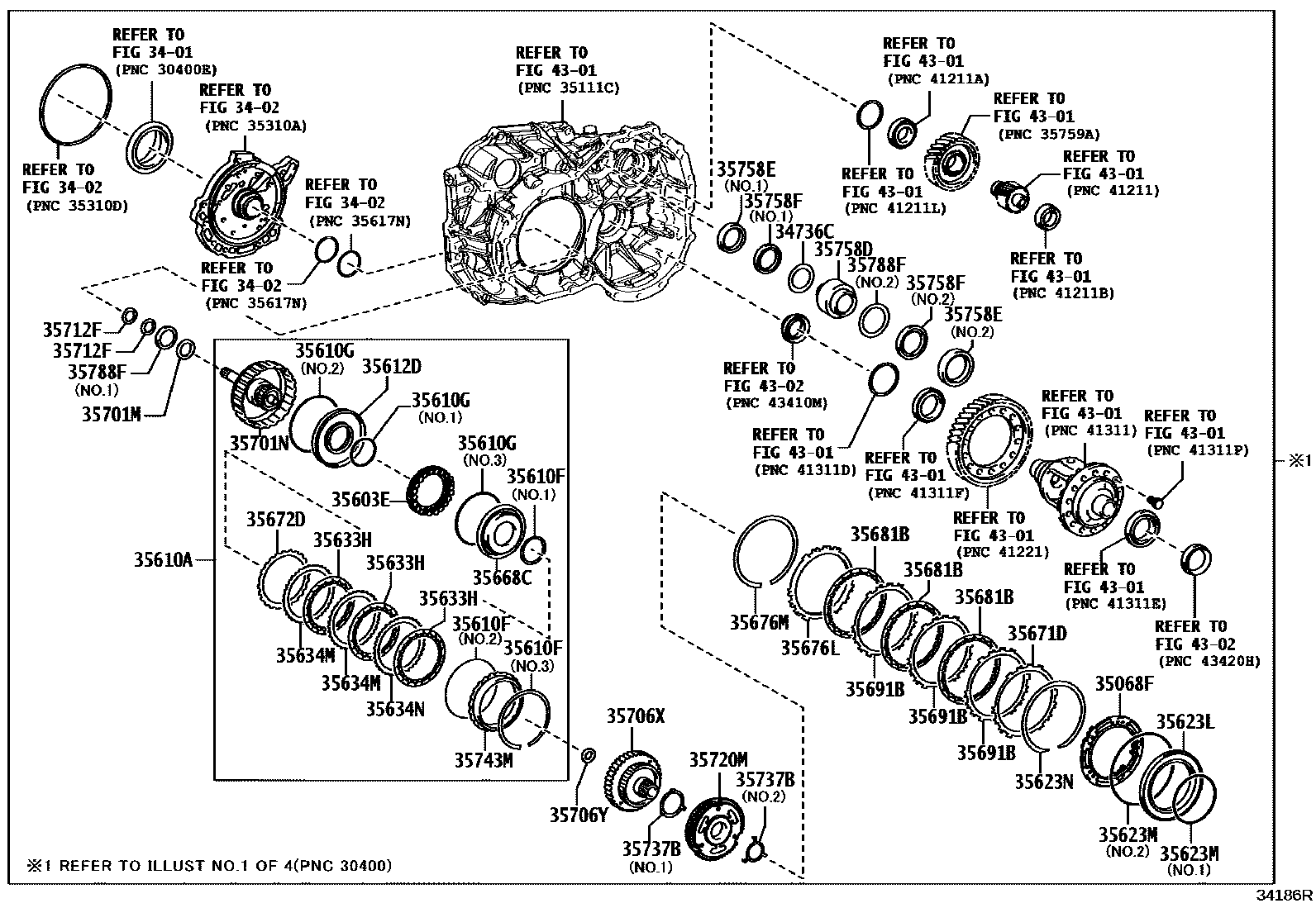 Toyota RAV4 传动桥总成(CVT) EPC diagram — 34186R