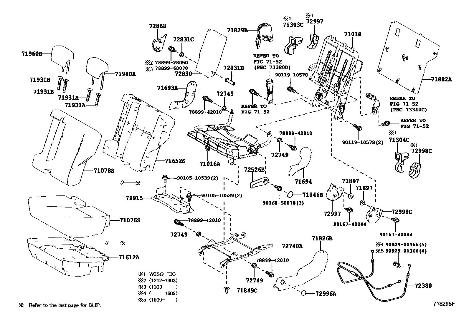 Toyota RAV4 座椅和座椅滑轨 EPC diagram — 718295F