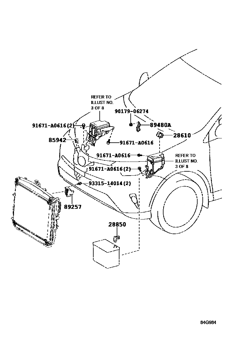 Toyota RAV4 开关和继电器和ECU EPC diagram — 84G984