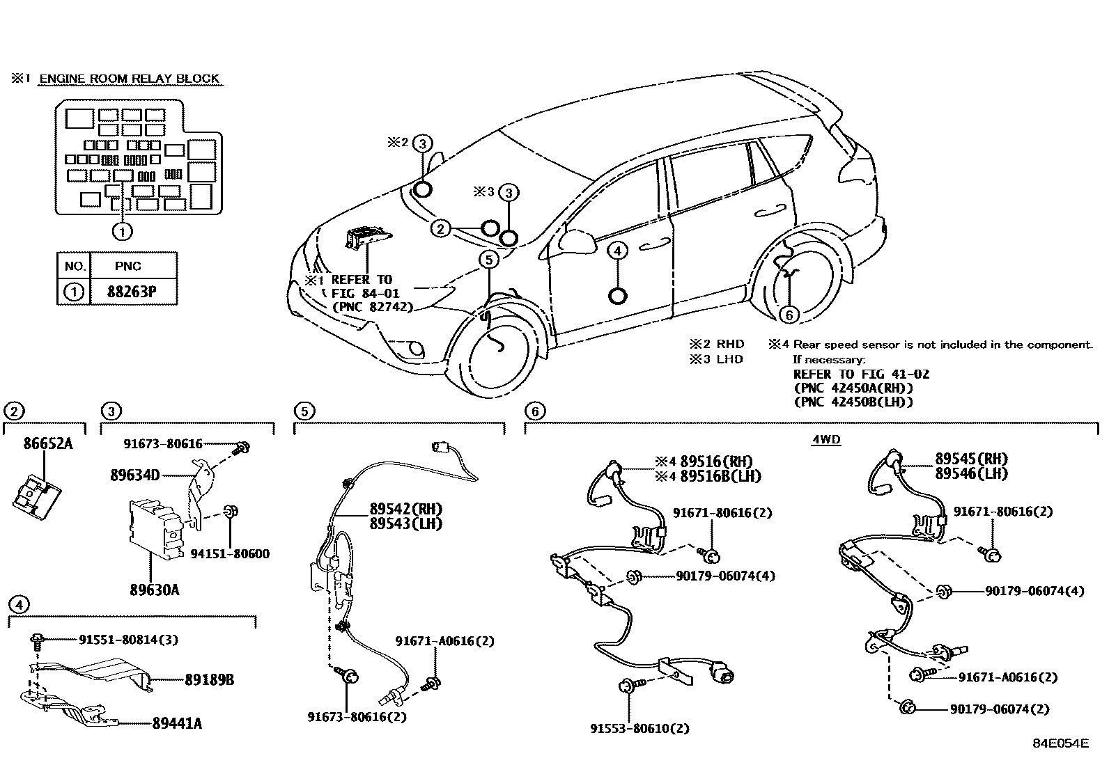 Toyota RAV4 ABS 和 VSC EPC diagram — 84E054E