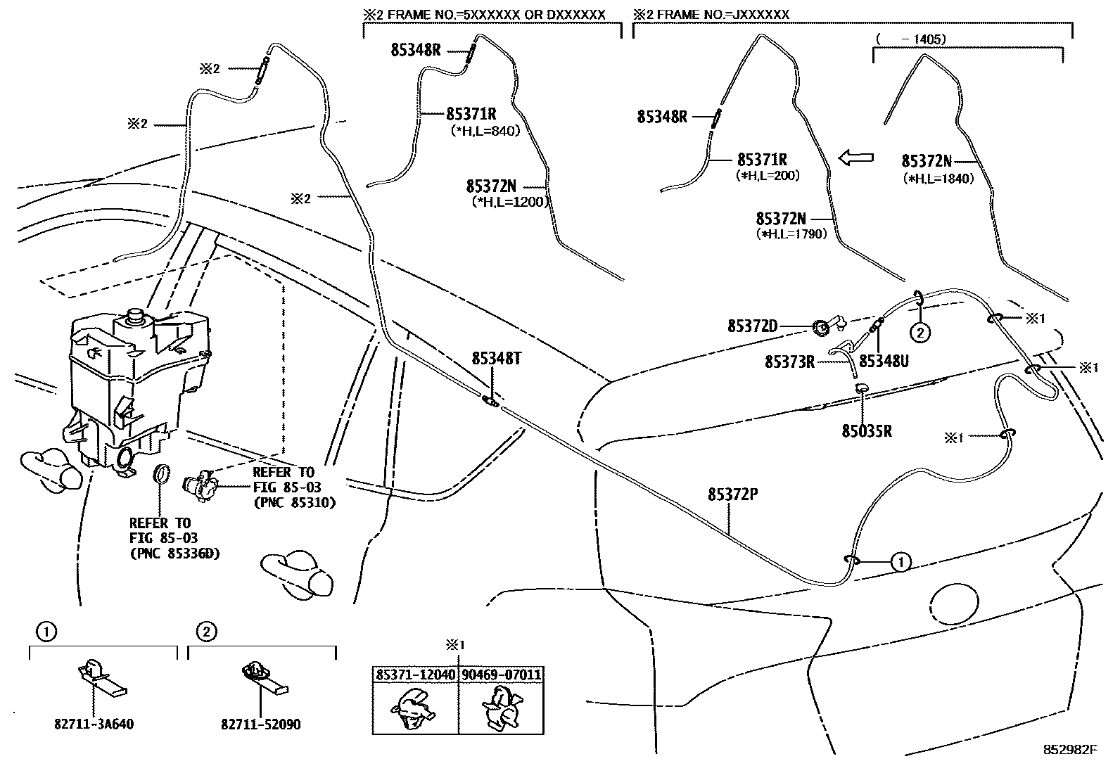 Toyota RAV4 后清洗器 EPC diagram — 852982F