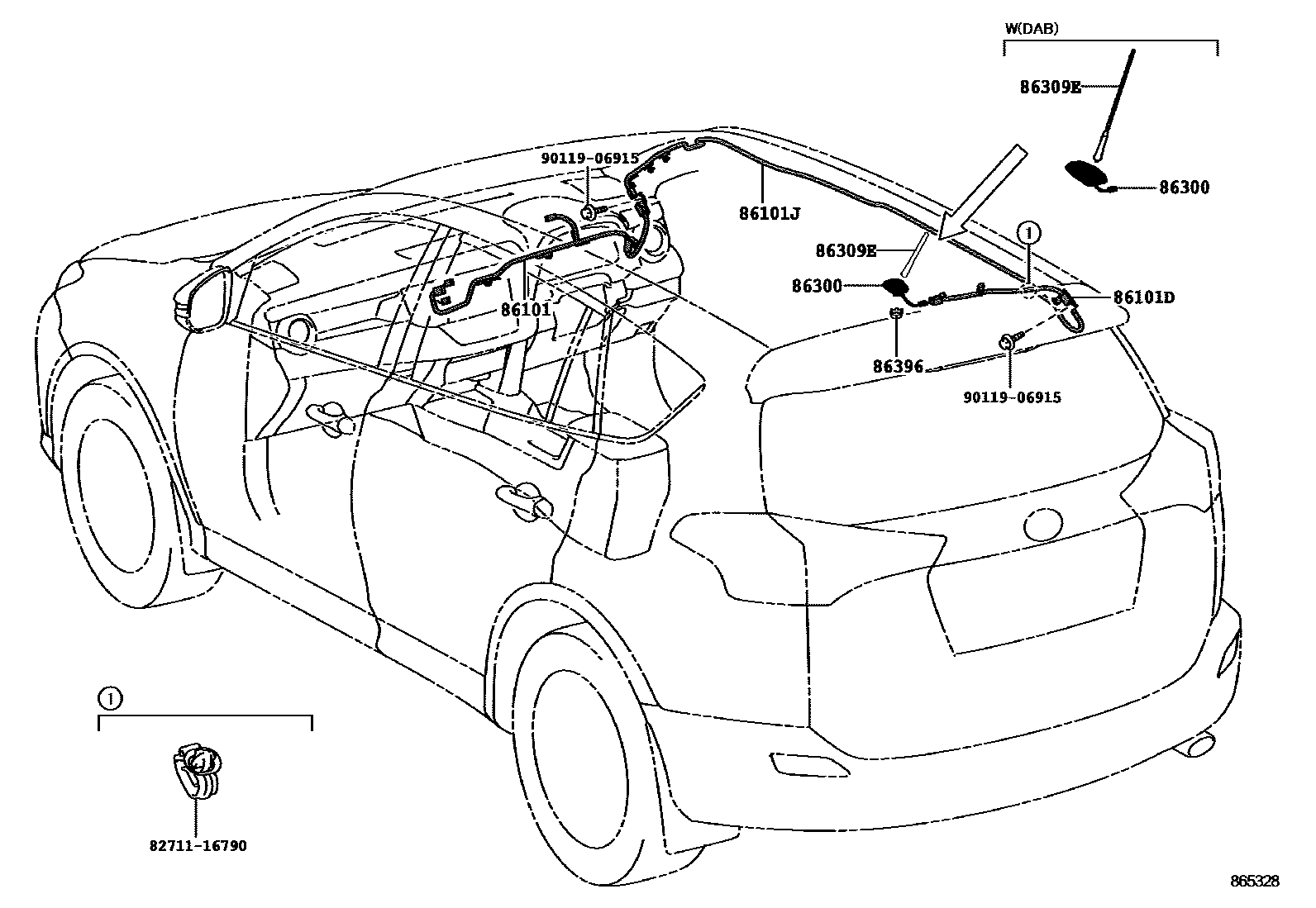 Toyota RAV4 antenna EPC diagram — 865328