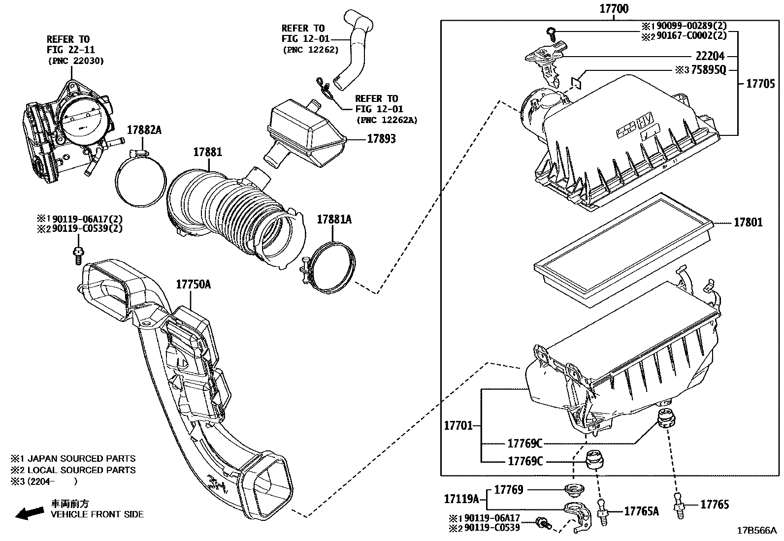 Toyota RAV4 Air Cleaner EPC diagram — 17B566A
