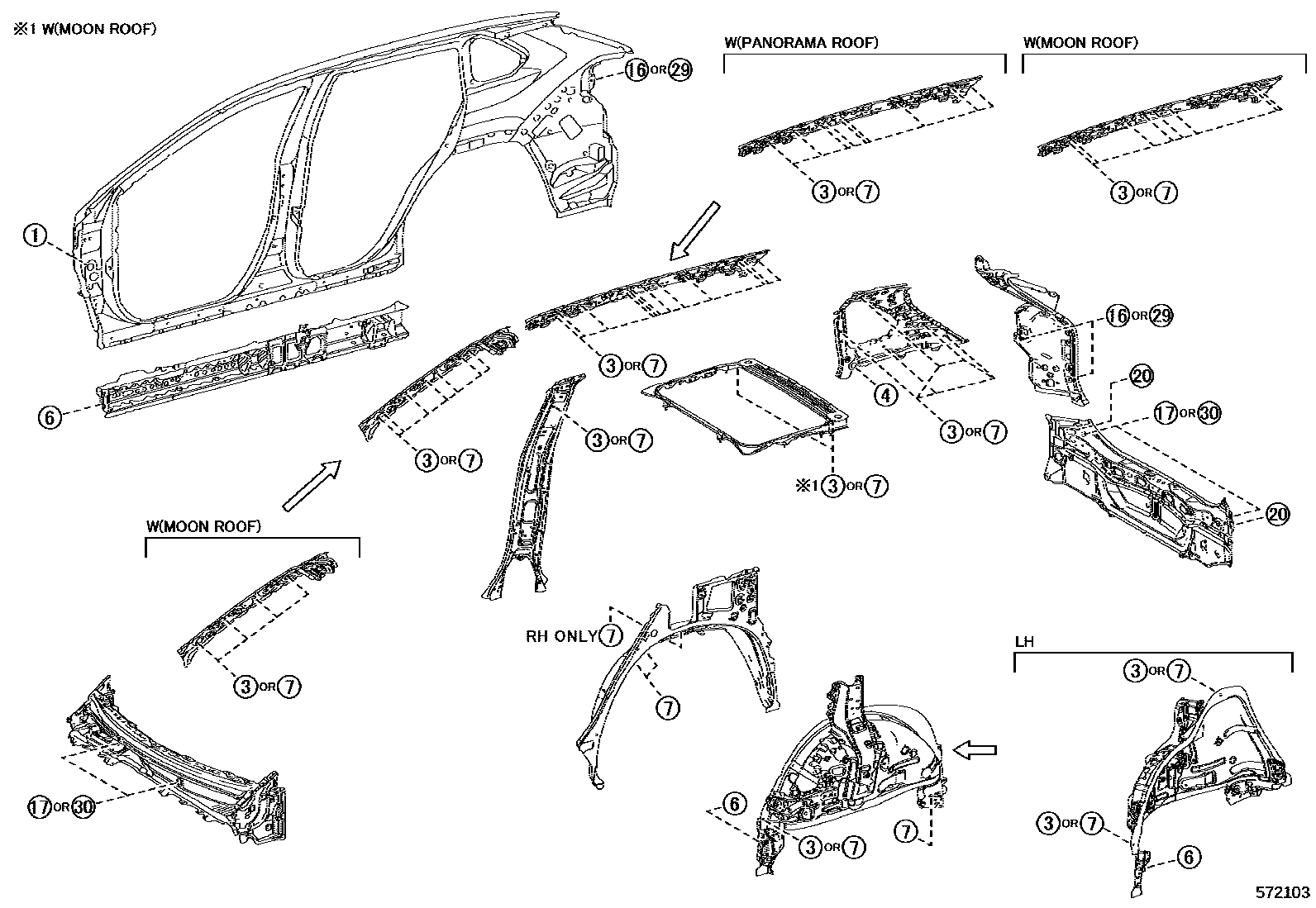 Toyota RAV4 hole plug EPC diagram — 572103