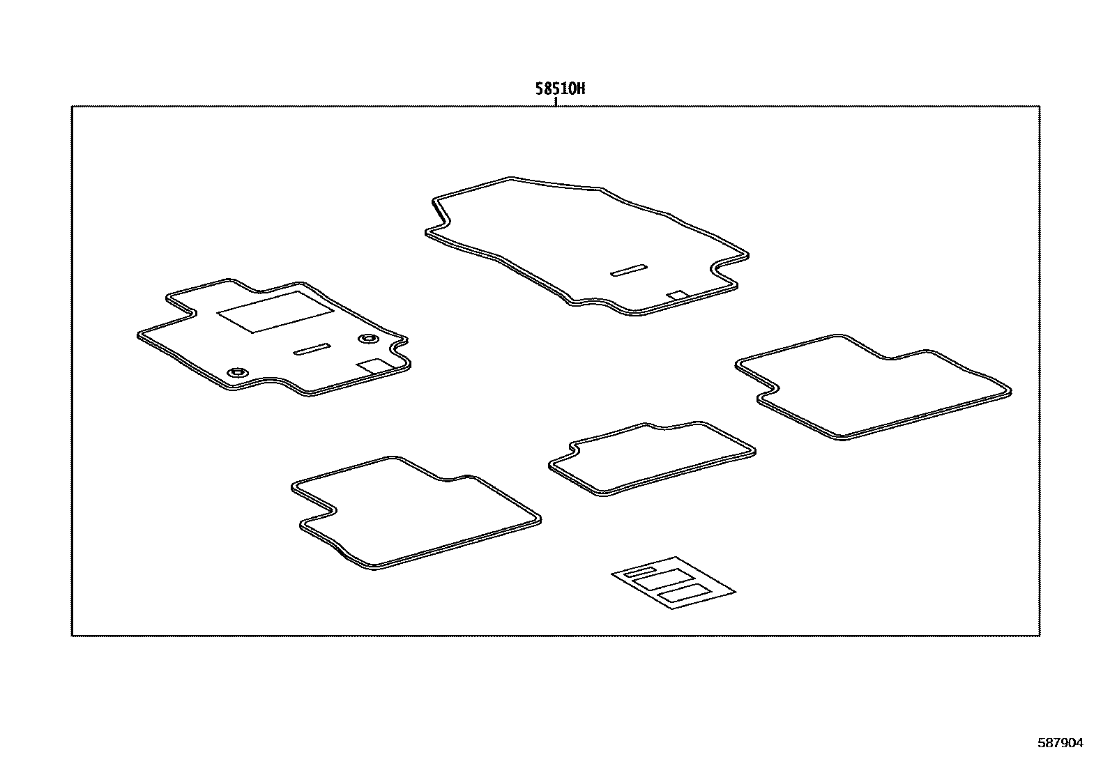 Toyota RAV4 地板垫和消声垫 EPC diagram — 587904
