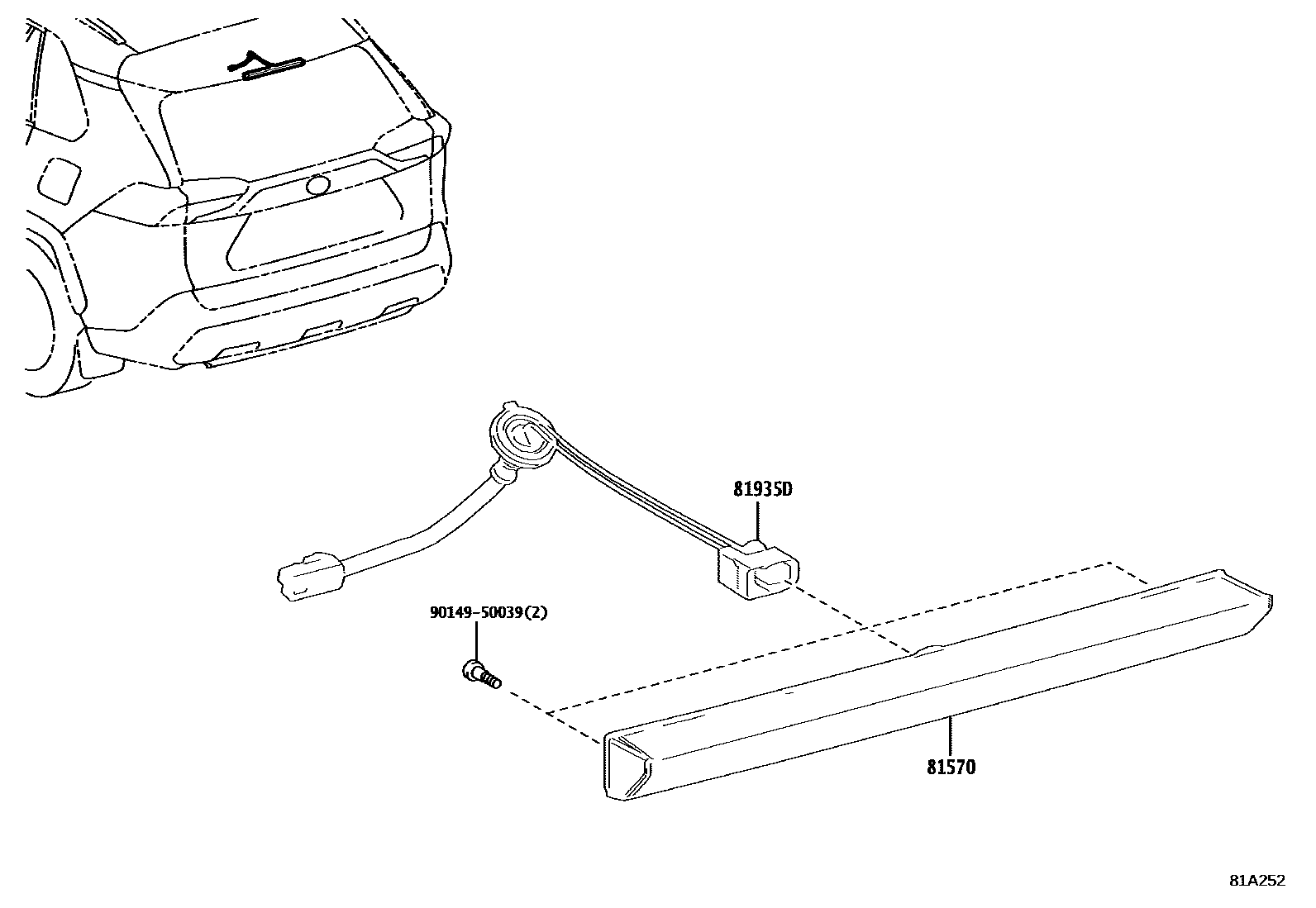 Toyota RAV4 高位刹车灯 EPC diagram — 81A252