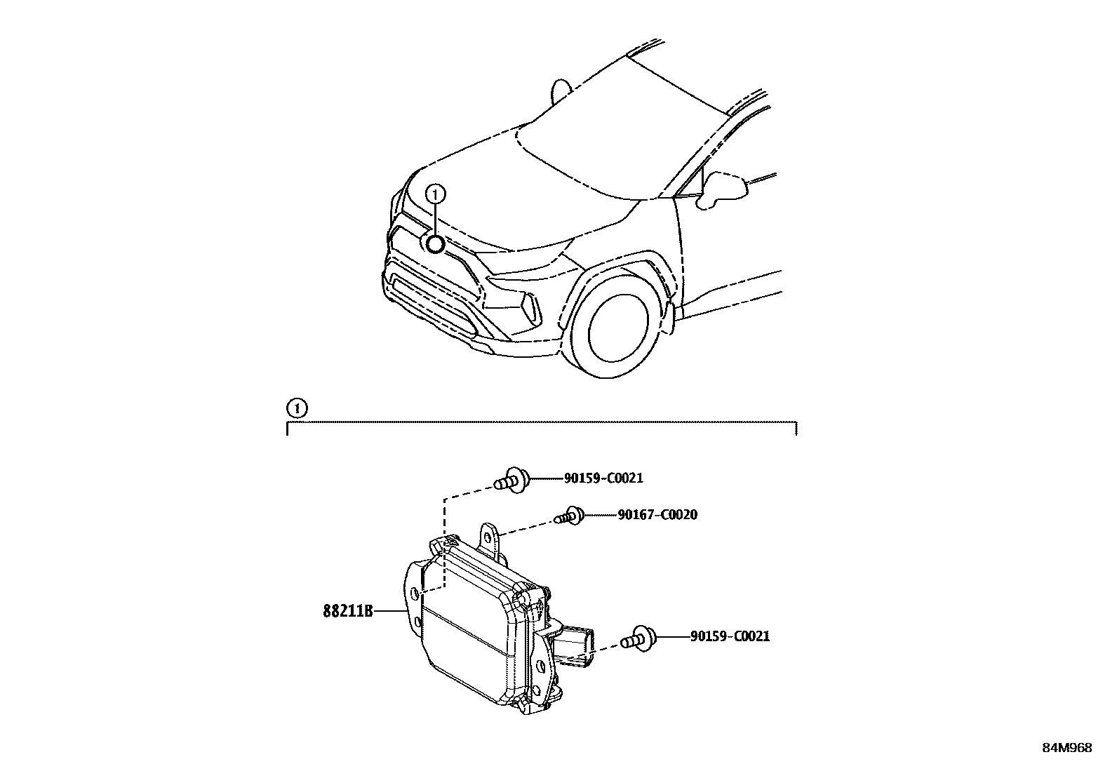 Toyota RAV4 巡航控制(自动行驶) EPC diagram — 84M968